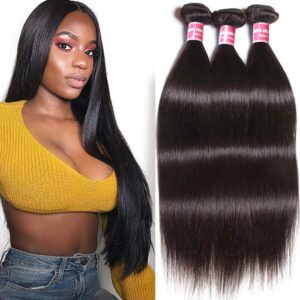 3 Bundles Peruvian Super double bone Straight Hair Human Hair V348