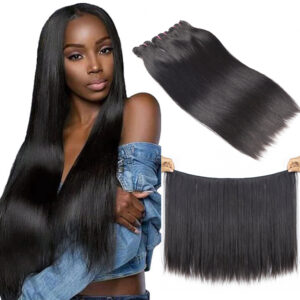 4 Bundles of 12A Super Double Drawn Bone Straight Human Hair Peruvian Hair V596
