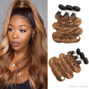 4 Bundles Body Wave Golden Brown Peruvian Hair Weave R350