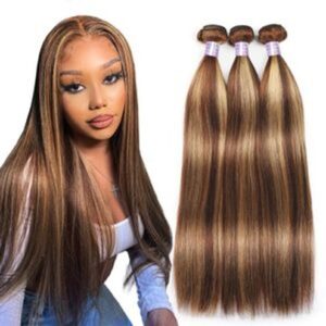 3 Bundles of Vietnam Blonde Bone Straight Human Hair B234