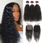 4 Bundles of Cambodian Curly Weave With Closure K250