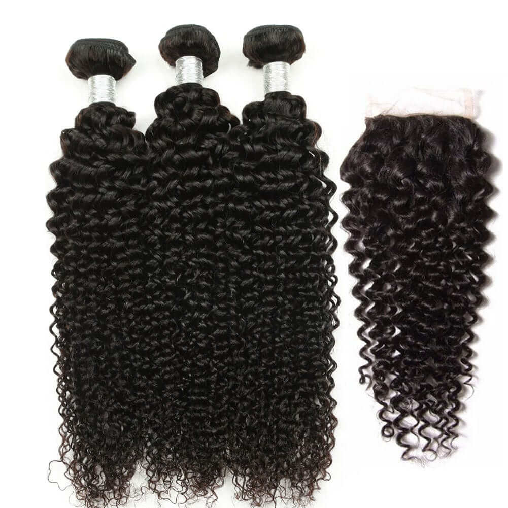 3 Bundles of 10A Reddish Brown Curly Human Hair Weaves V789 - Image 2