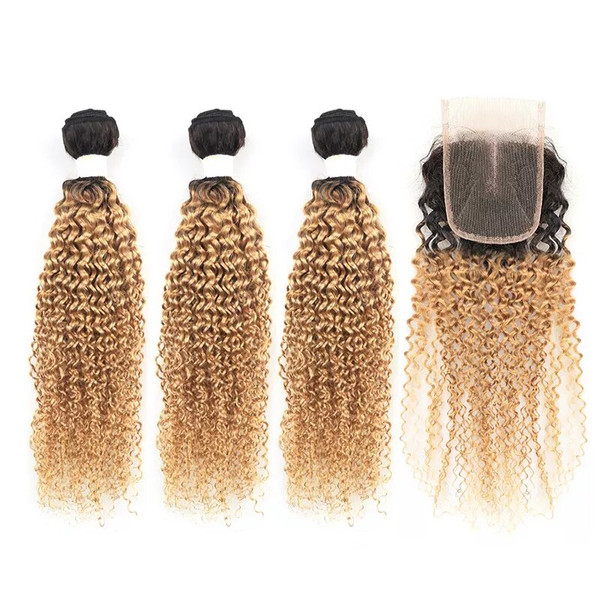 3 Bundles Vietnamese Deep Curly Wave Human Hair 12A Brown Blonde - Image 2