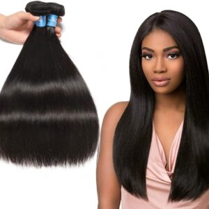 3 Bundles of Peruvian Straight Human Hair Bundles 8A Virgin Straight Weave Hair CD99P
