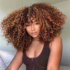 4 Bundles of Hair Natural brown Color kinky-curly Hair CD673