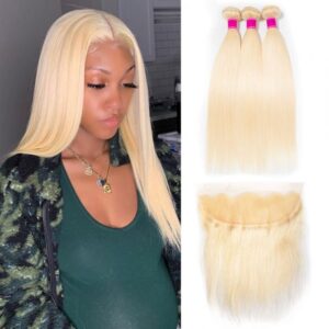 3 Bundles of Indian Blonde Natural Straight Human Hair CD58L